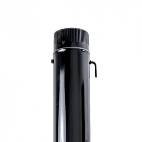 Tubo estufa vitrificado regulador llave negro 100 mm.