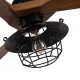 Ventilador techo luz Vulturno negro roble