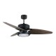 Ventilador techo luz Cross negros gris roble