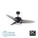 Ventilador techo luz Cross negros gris roble