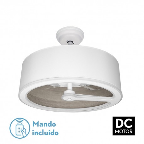 Ventilador techo luz Tatiana blanco madera gris