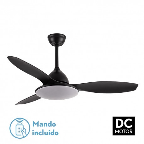 Ventilador techo luz Yael negro