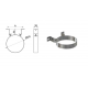 Soporte tubo pared atornillar inoxidable 180 mm.