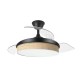 Ventilador techo luz Moda Negro/Cañizo