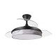 Ventilador techo luz Moda Negro/Ola gris