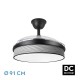 Ventilador techo luz Moda Negro/Surco gris