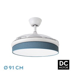 Ventilador techo luz Moda Blanco/Azul
