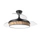 Ventilador techo luz Moda Negro/Cañizo Oscuro