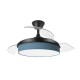 Ventilador techo luz Moda Negro/Azul