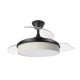 Ventilador techo luz Moda 108D Negro/Cañizo Blanco