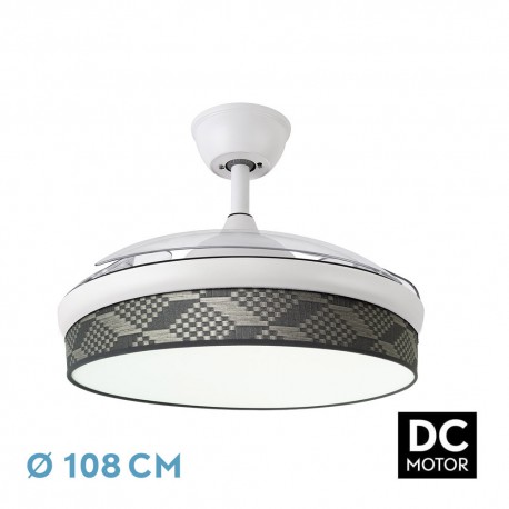 Ventilador techo luz Moda 108D Blanco/Tetris Gris