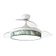 Ventilador techo luz Moda 108D Blanco/Hoja Verde