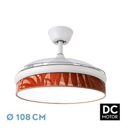 Ventilador techo luz Moda 108D Blanco/Hoja Caldera