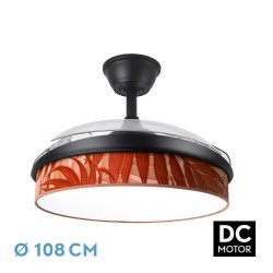Ventilador techo luz Moda 108D Negro/Hoja Caldera