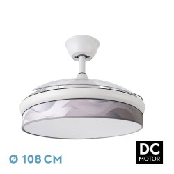 Ventilador techo luz Moda 108D Blanco/Ola Gris
