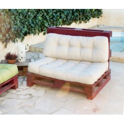 Cojunto cojin palet crema