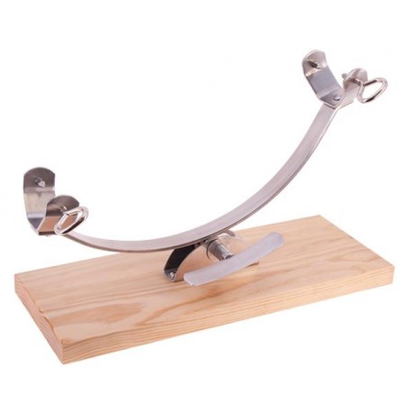 Jamonero balancin inoxidable base madera Flores