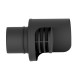 Terminal antilluvia horizontal pellet negro 80mm