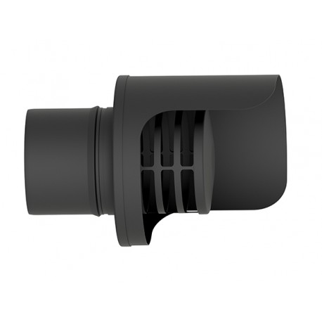 Terminal antilluvia horizontal pellet negro 100mm