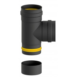 Te tubos estufa pellet con registro negro 100mm