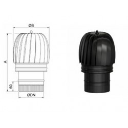 Sombrerete extractor negro 120