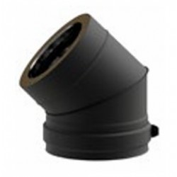 Codo doble pared aislado negro 45º 150 mm.