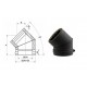 Codo doble pared aislado negro 45º 150 mm.