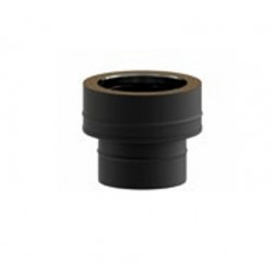 Adaptador tubo simple a doble negro 150 mm.