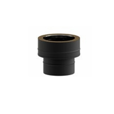 Adaptador tubo simple a doble negro 150 mm.