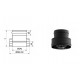 Adaptador tubo doble a simple negro 80 mm.