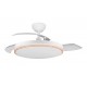 Ventilador techo luz aspas retractiles madera