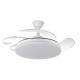 Ventilador techo luz aspas retractiles blanco