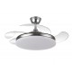 Ventilador techo luz aspas retractiles Plata