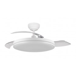 Ventilador techo luz aspas retractiles blanco 2