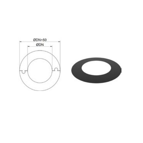 Plafon plano negro mate 200 mm
