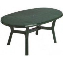 mesa oval verde resina 140 cm