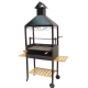 Barbacoa con ruedas chimenea y elevador