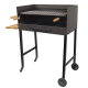 Barbacoa ruedas parrilla inox.