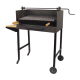 Barbacoa con ruedas elevador parilla inox.