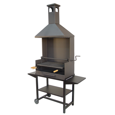 Barbacoa carbon chimenea parilla inox.