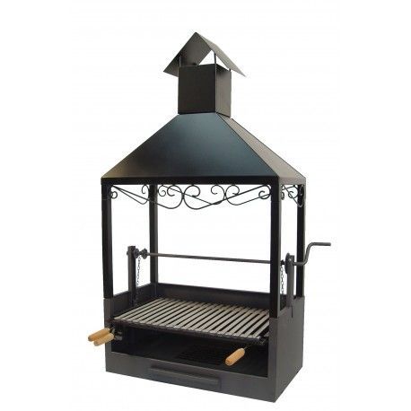 Cajon barbacoa elevador chimenea parrilla inoxidable imex el zorro