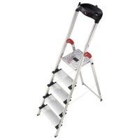 Escalera aluminio 5 peldaños anchos bandeja Hailo