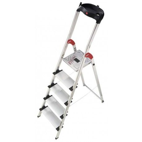 Escalera aluminio 5 peldaños anchos bandeja Hailo