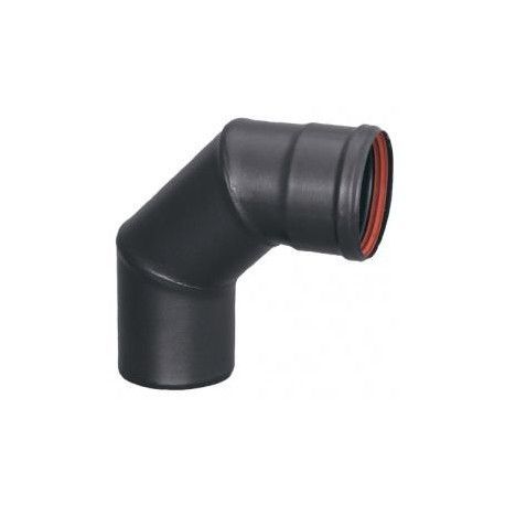 Codo estufa pellet negro 90º 80mm.