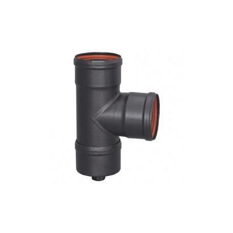 Te tubos estufa pellet con registro negro 80mm