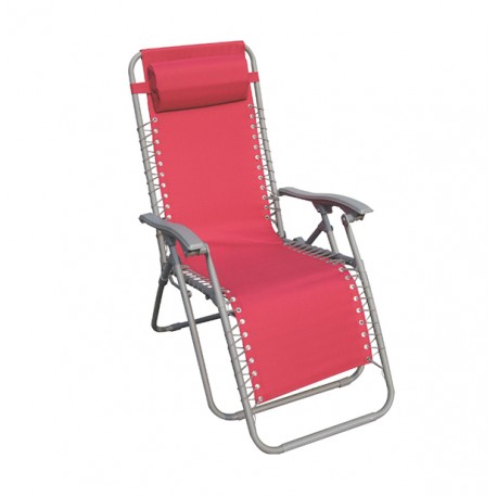 Tumbona relax plegable acero fucsia